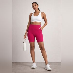 Girlfriend Collective Pink High Rise Bike Shorts Medium